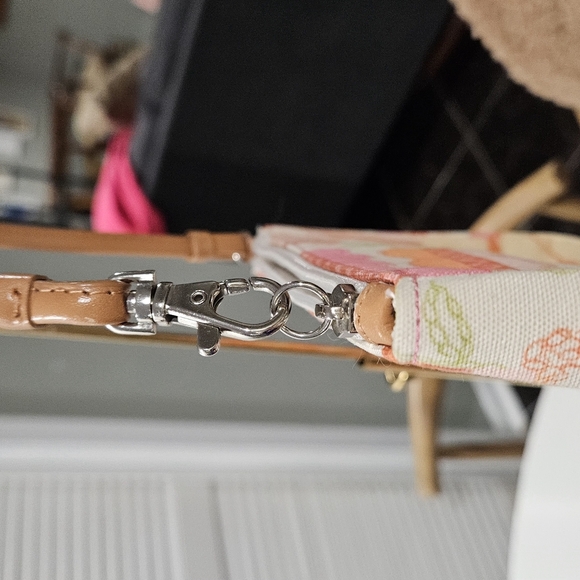 TALBOTS Cotton/linen Mini Bag W/ Patchwork Design In Vibrant Pink/green Multi. - Picture 6 of 13